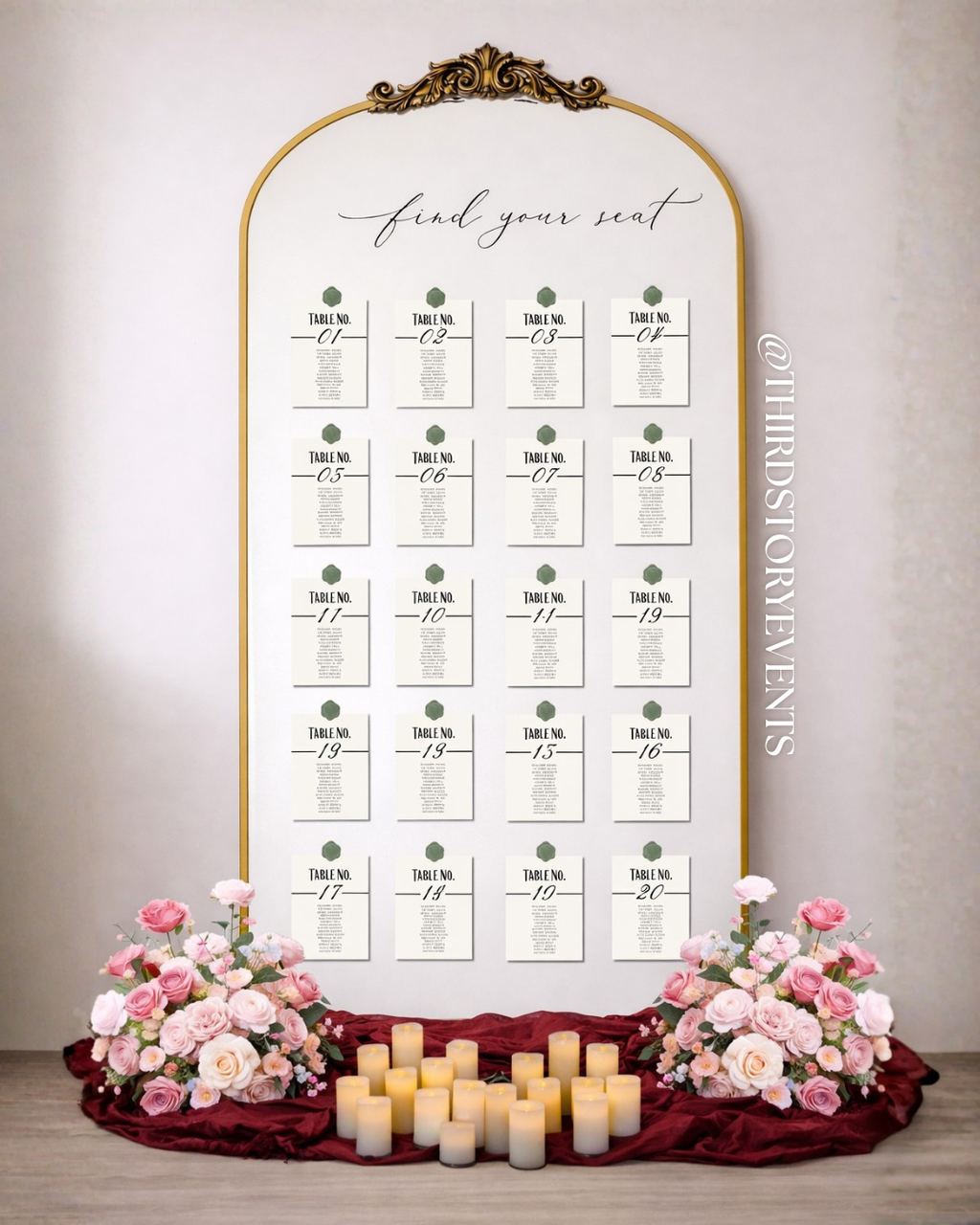 Mirror Seating Chart [SIGNAGE KIT]